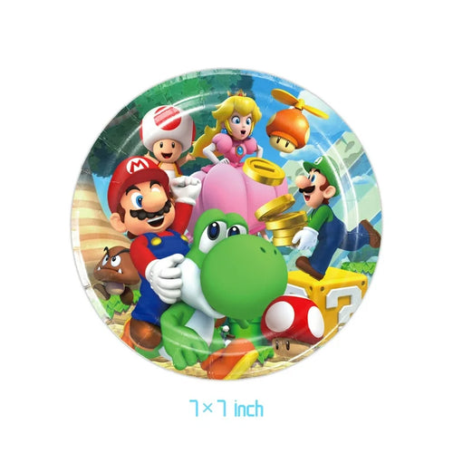16-Pcs Super Mario Bros Birthdays Party Set Up